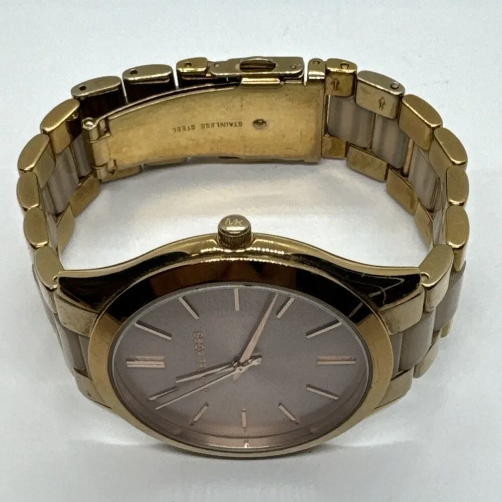 Michael Kors Slim Runway MK4294 Women's Rose Gold Analog Dial Wrist Watch JNA610